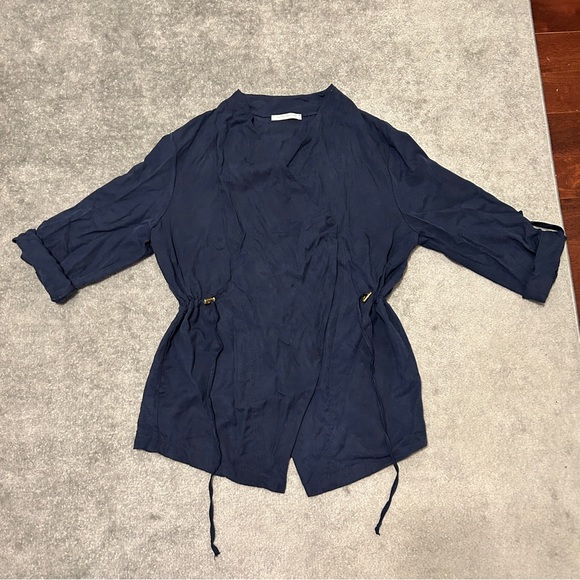 Drape Open Front Twill Jacket - Picture 3 of 12